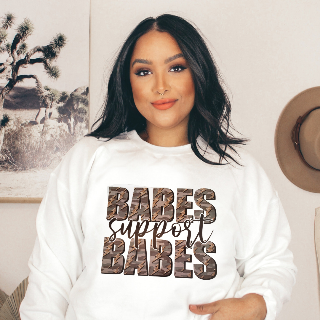 BABES SUPPORT BABES White Unisex Crewneck