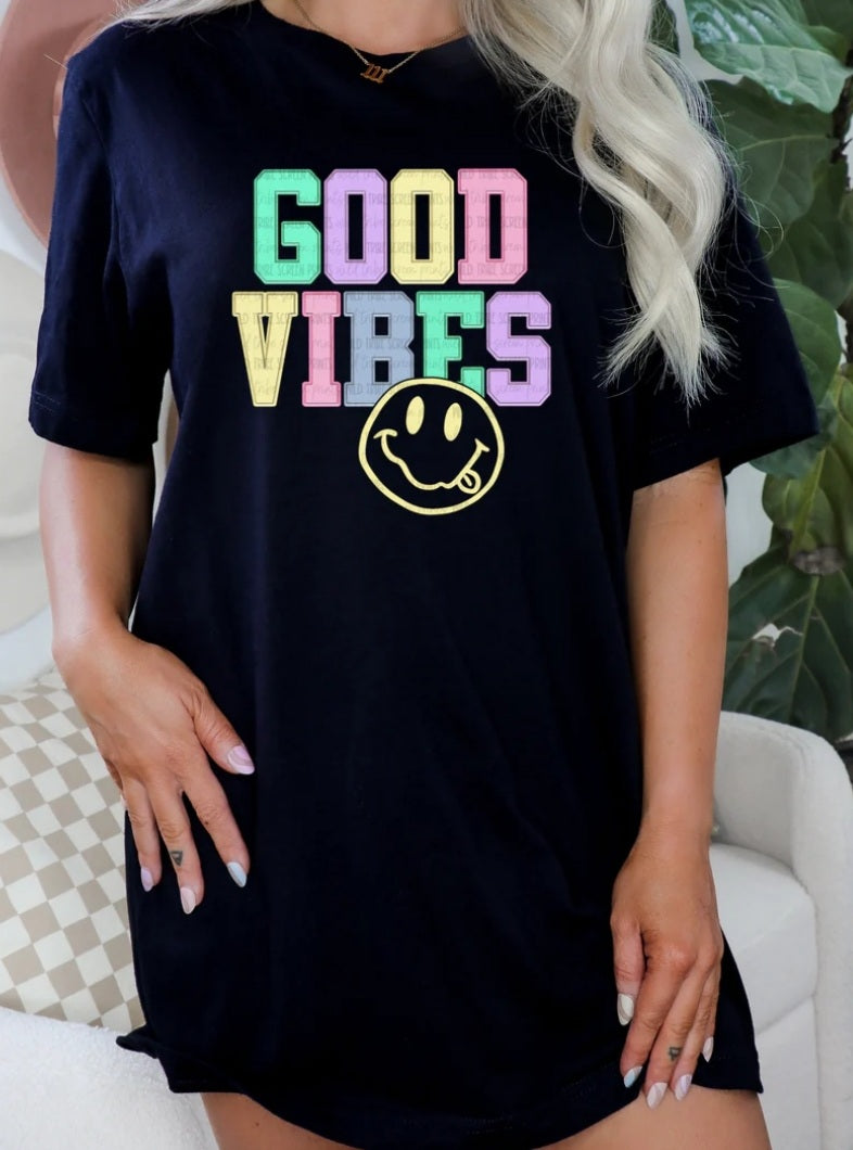 Black GOOD VIBES Unisex Tshirt