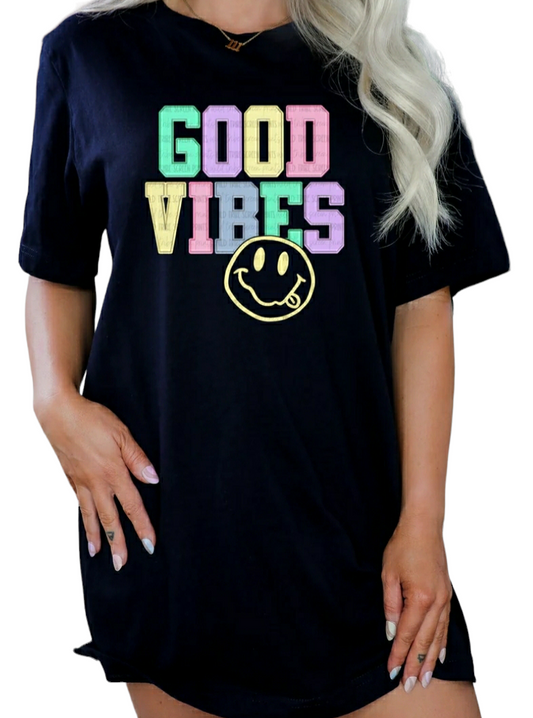 Black GOOD VIBES Unisex Tshirt