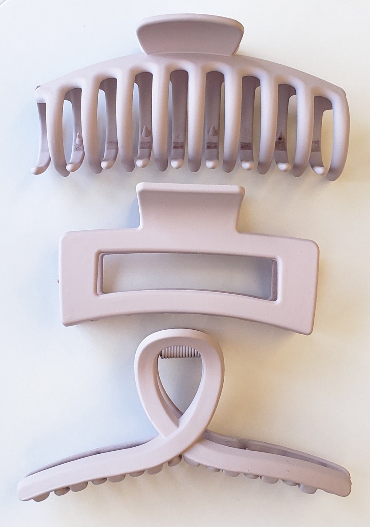 Matte Hair Claw Clips -  3pc Set