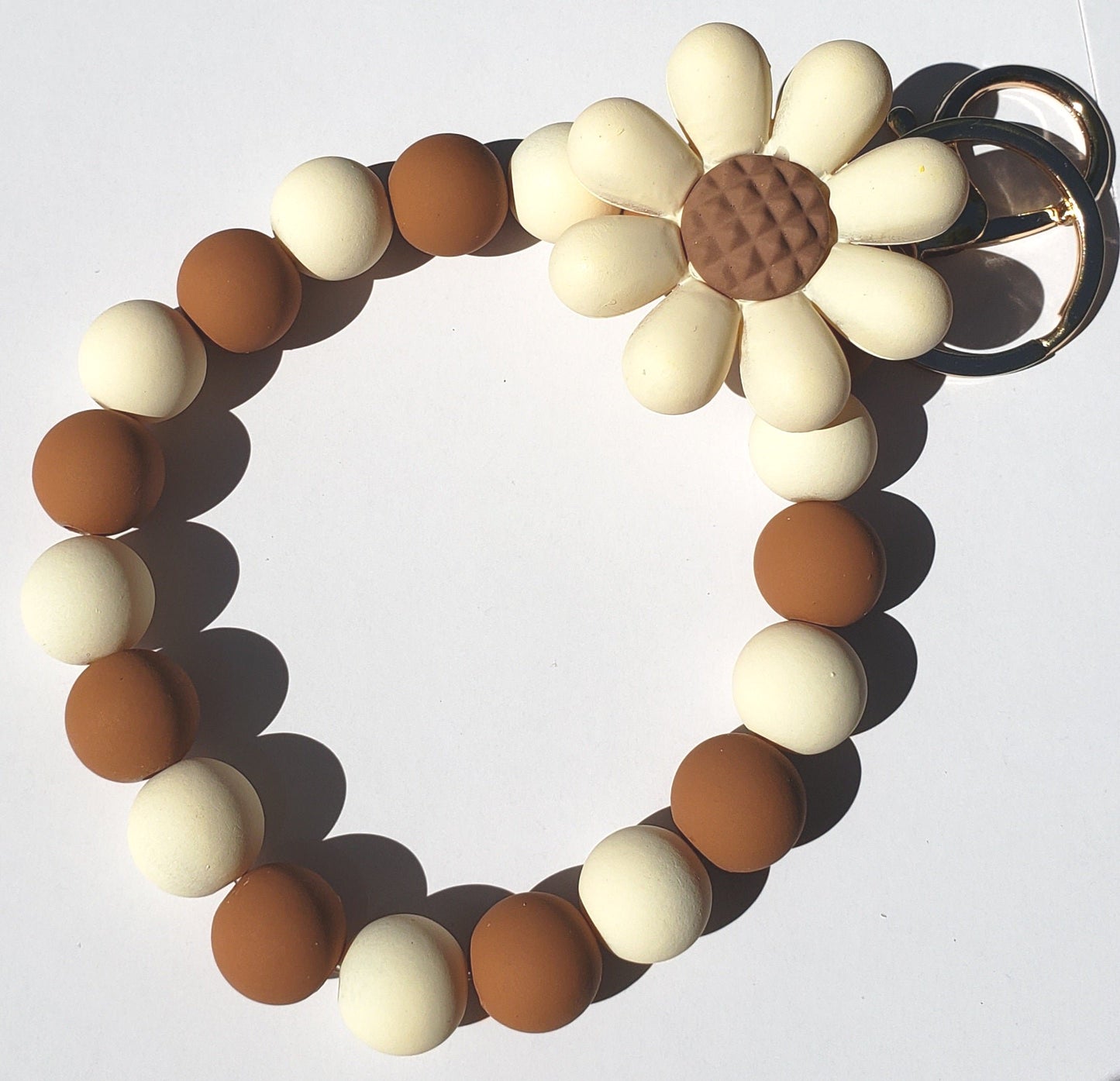 Bead and Flower Charm Keychain