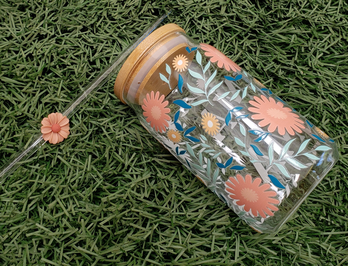 MAMA Flower Glass Cup - 16oz Glass Cup