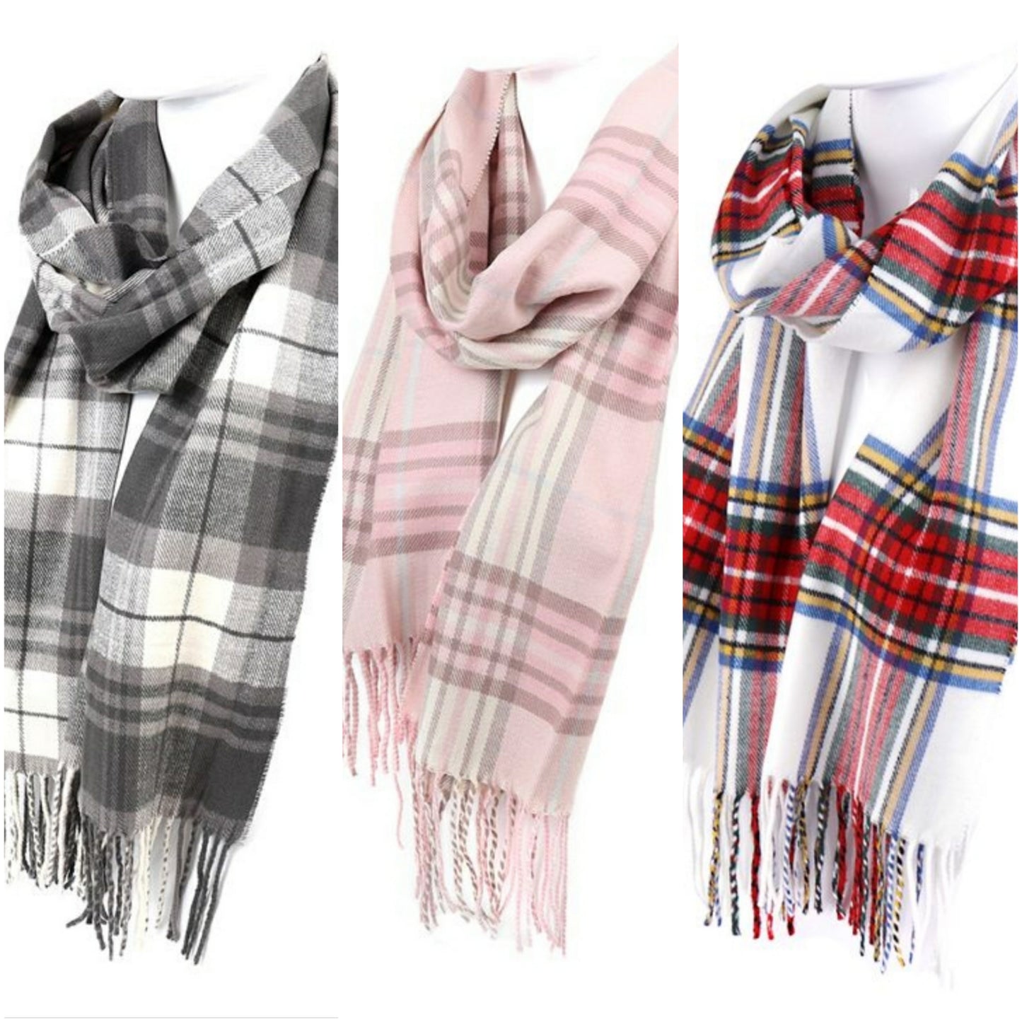 Unisex Acrylic Plaid Cashmere Feel Winter Scarves