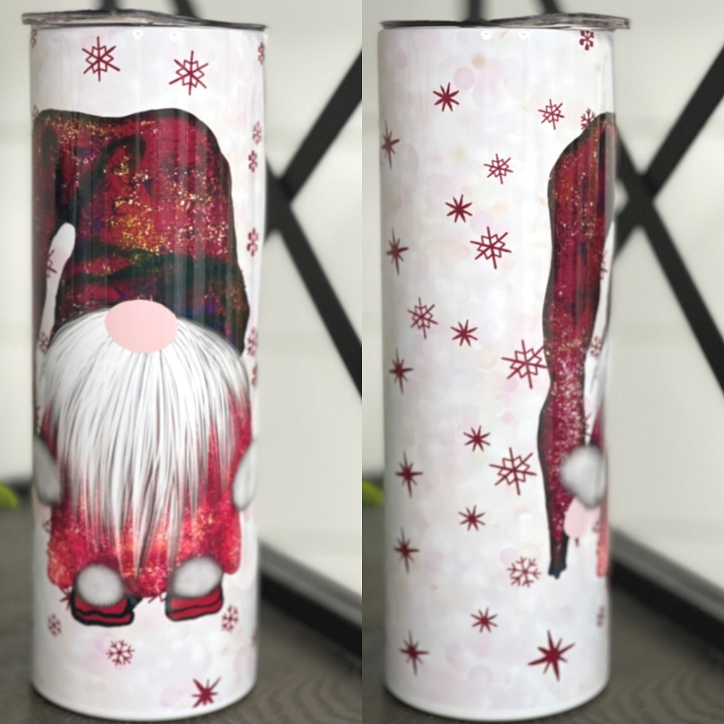 Holiday Snowflake Gnome 20oz Skinny Tumbler