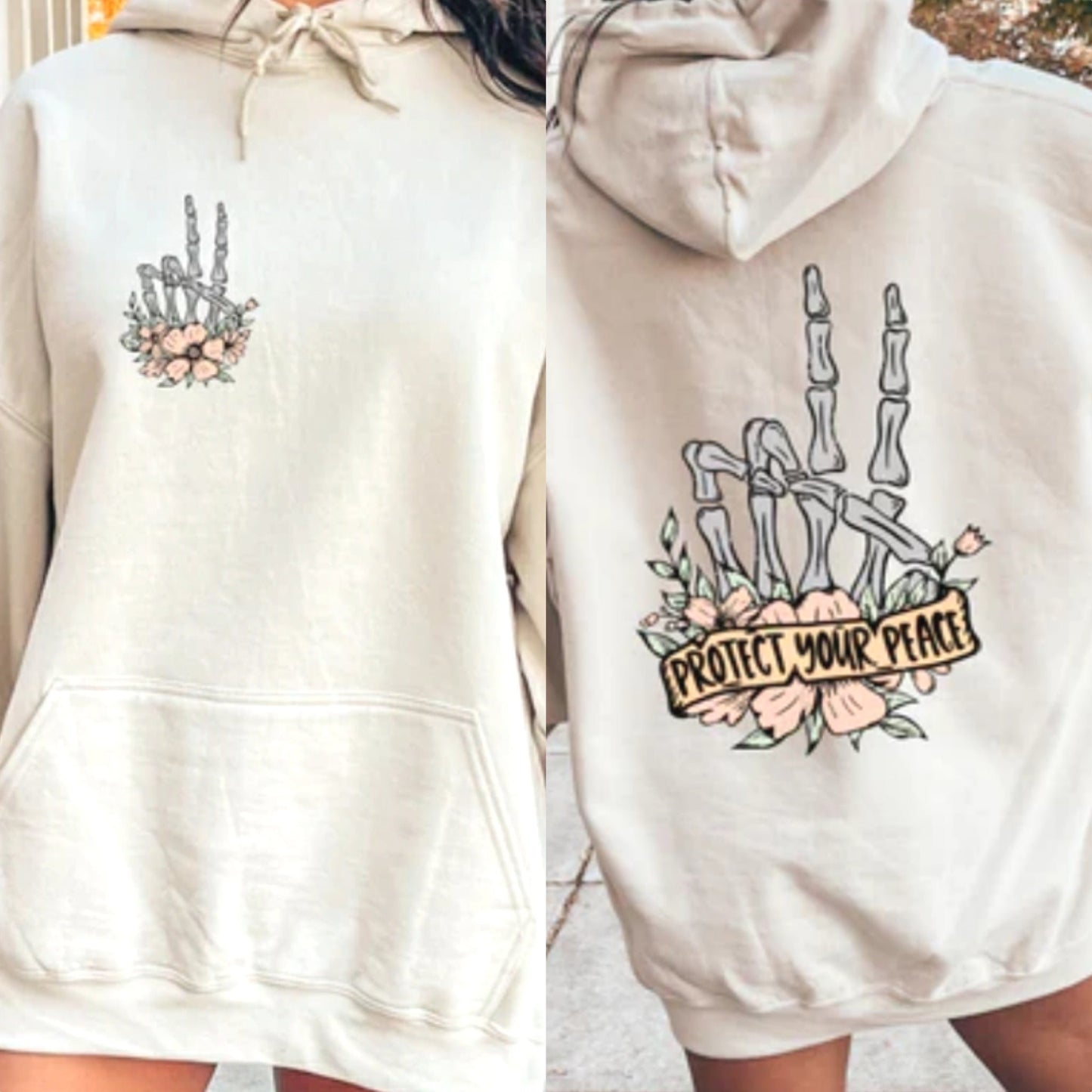 PROTECT YOUR PEACE Sand Unisex Hoodie