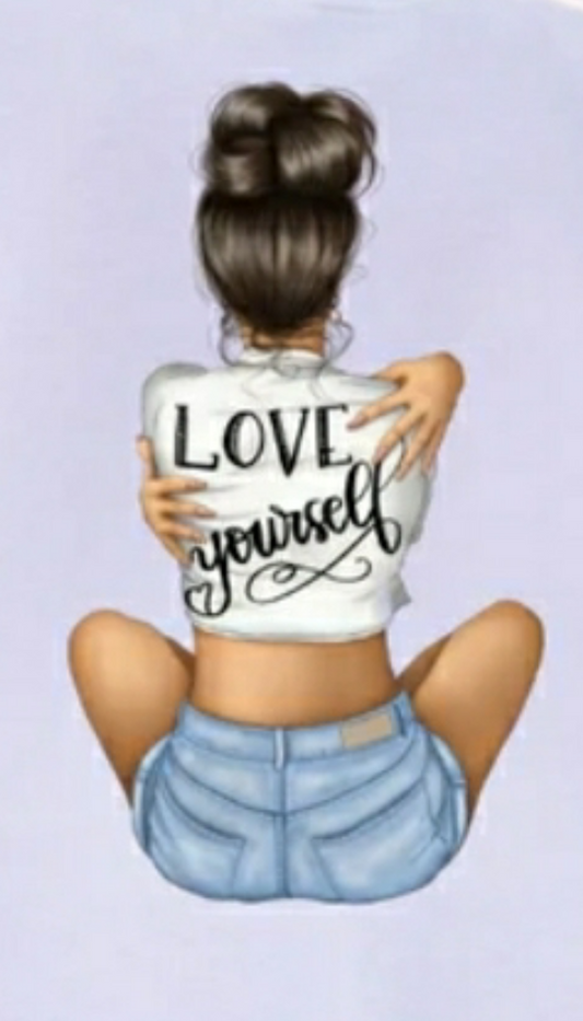 Love Yourself - front/back White Crewneck Sweatshirt