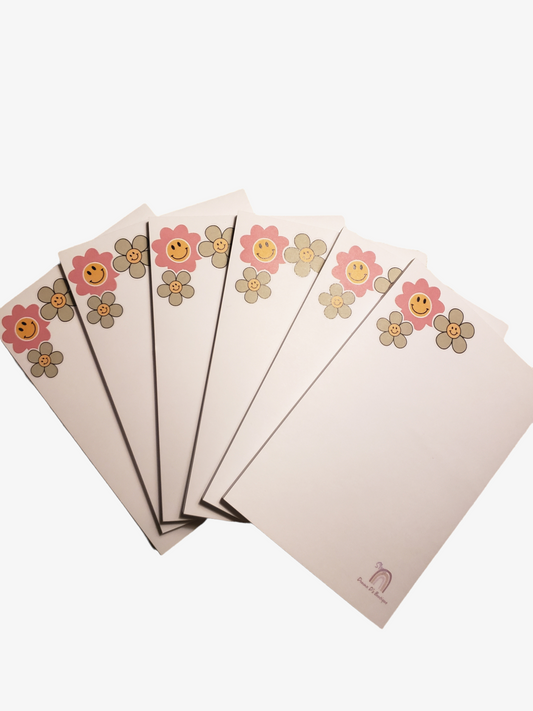 4" x 6" Floral Smiley Face Signature Sticky Post-it Notes