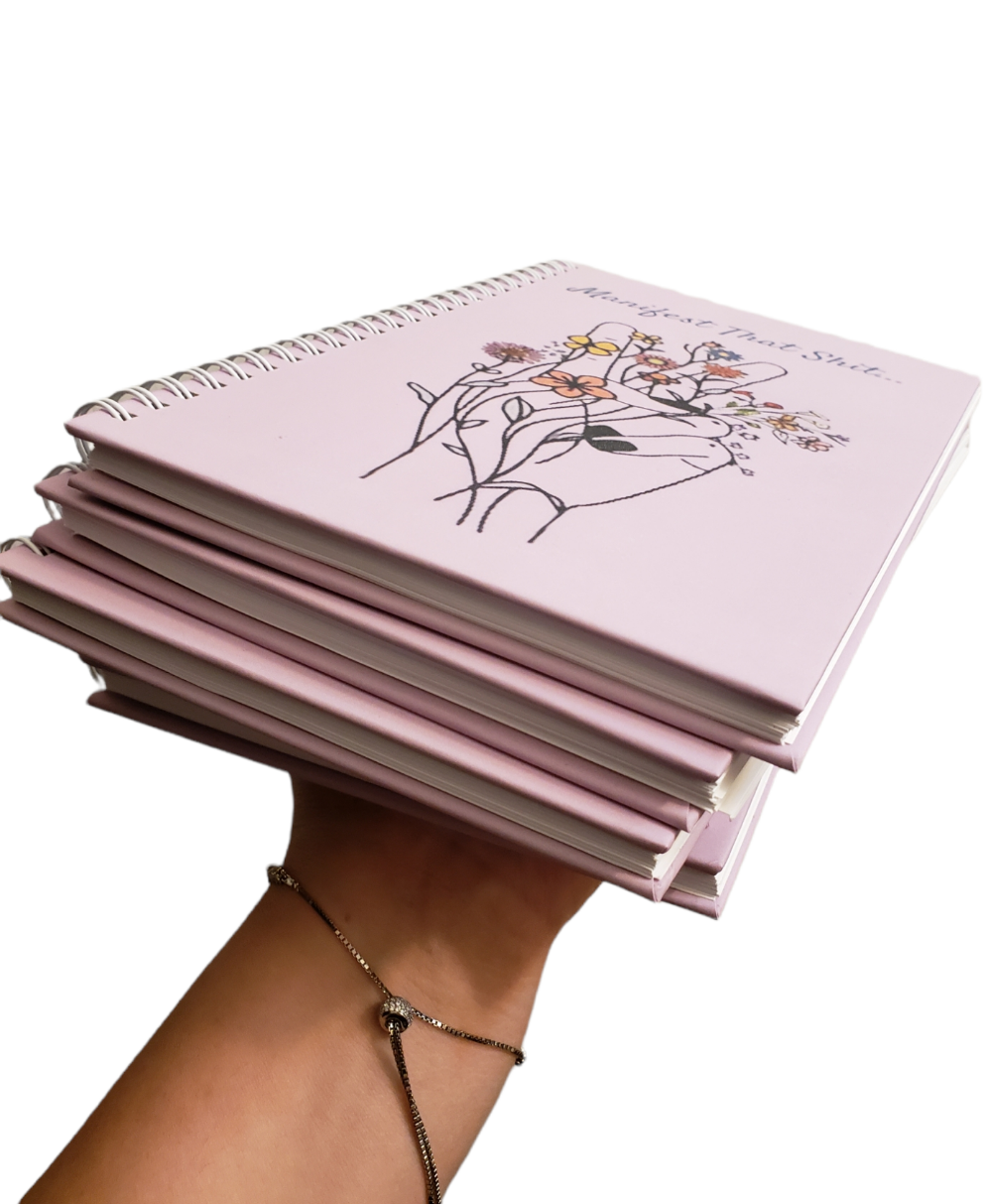 Manifest That Shit... Hard Cover, White Spiral Planner