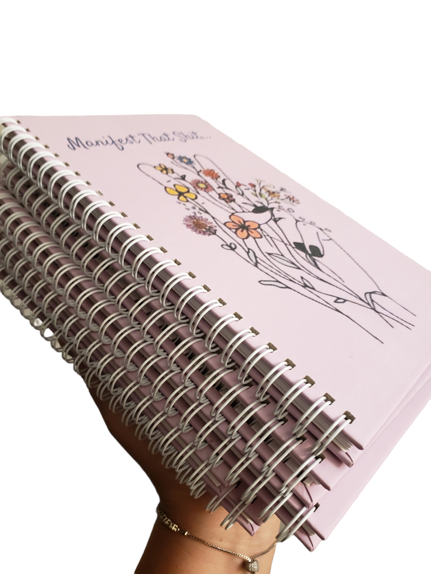 Manifest That Shit... Hard Cover, White Spiral Planner
