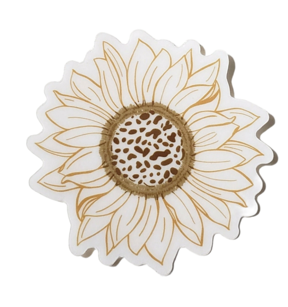 Mini Clear Artsy Fall Sunflower Sticker