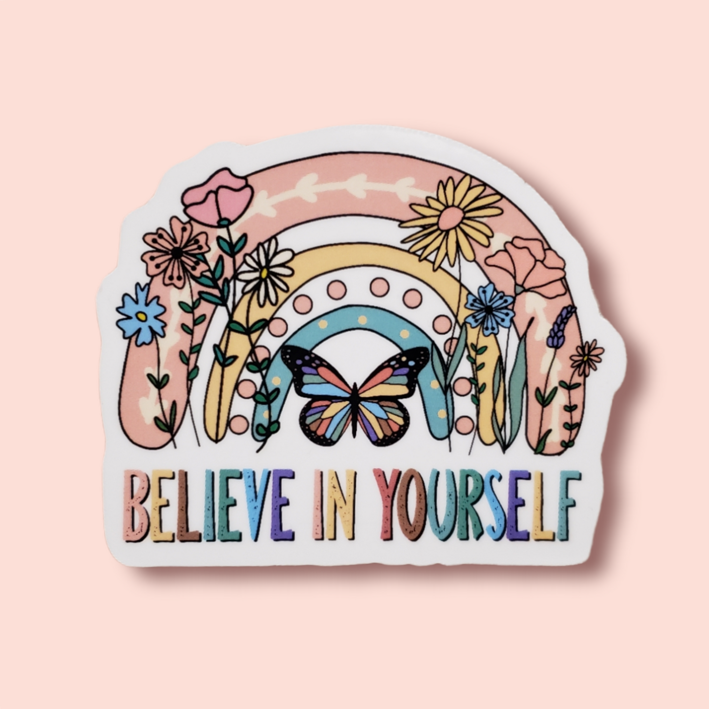 Butterfly Believe in Yourself Boho Sticker Vinyl Retro
