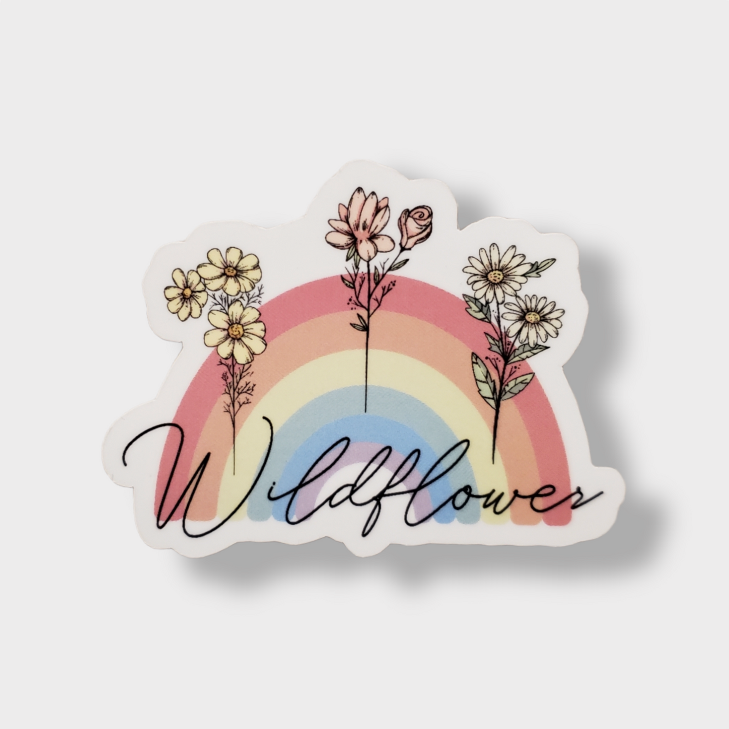 Rainbow Wildflowers Boho Sticker Vinyl Intention Retro