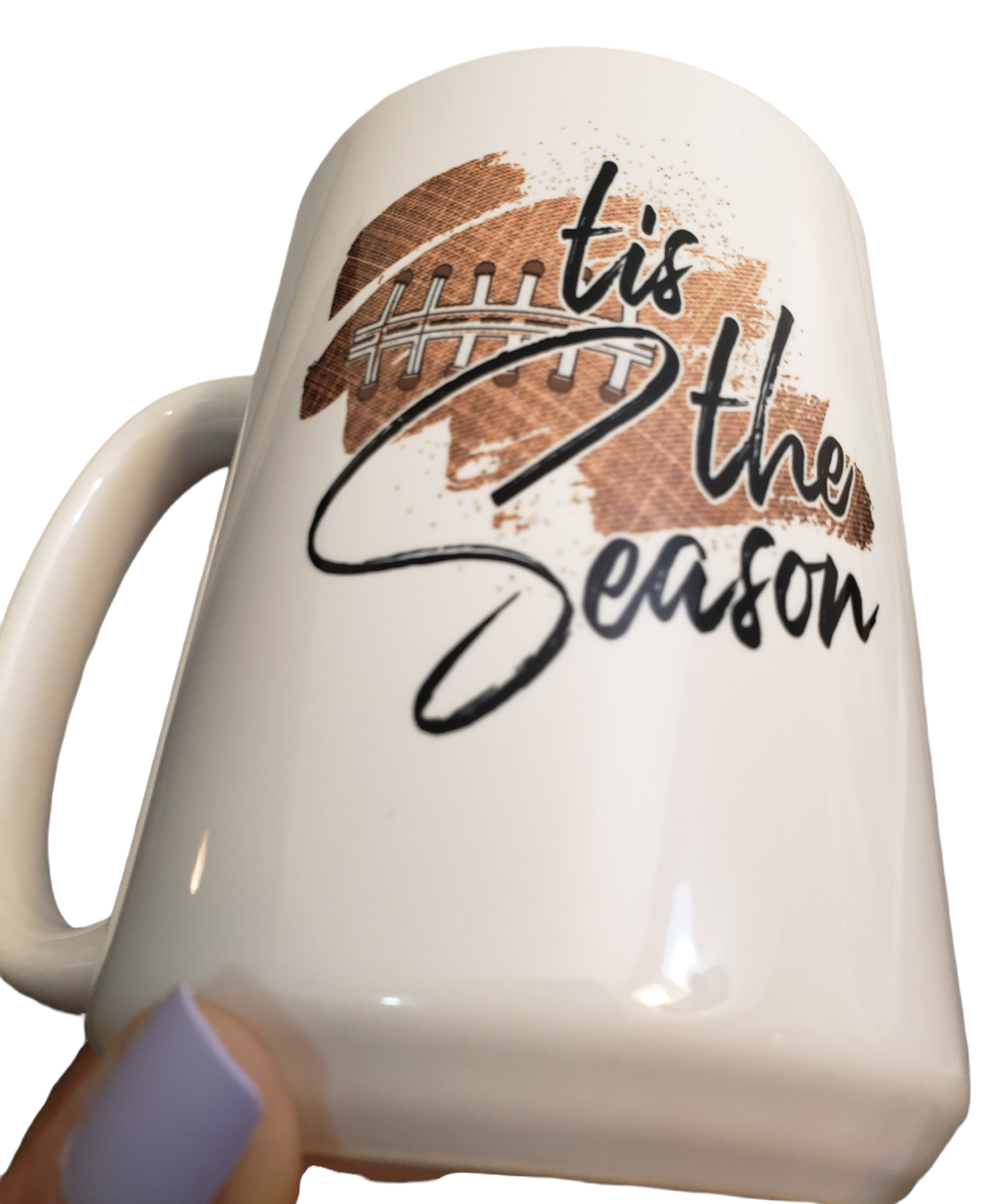 Tis The Season Football Background Fall Coffee Mug