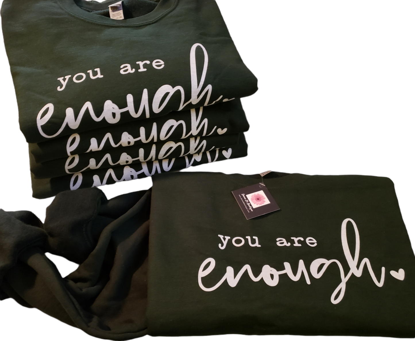 You Are Enough Navy Blue or Forest Green Unisex Crewneck Sweatshirt