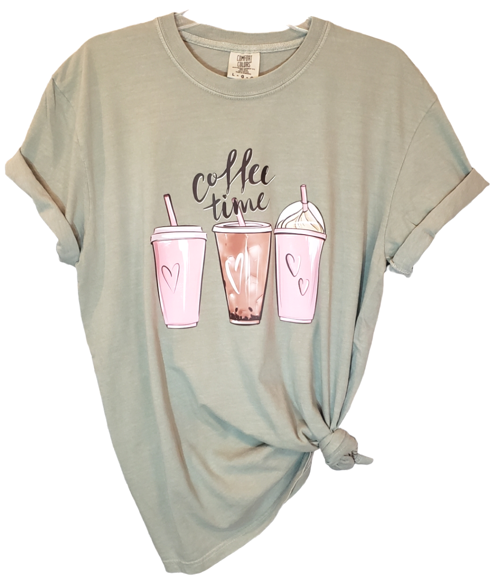 Coffee Time Sandstone Comfort Colors Unisex Tshirt