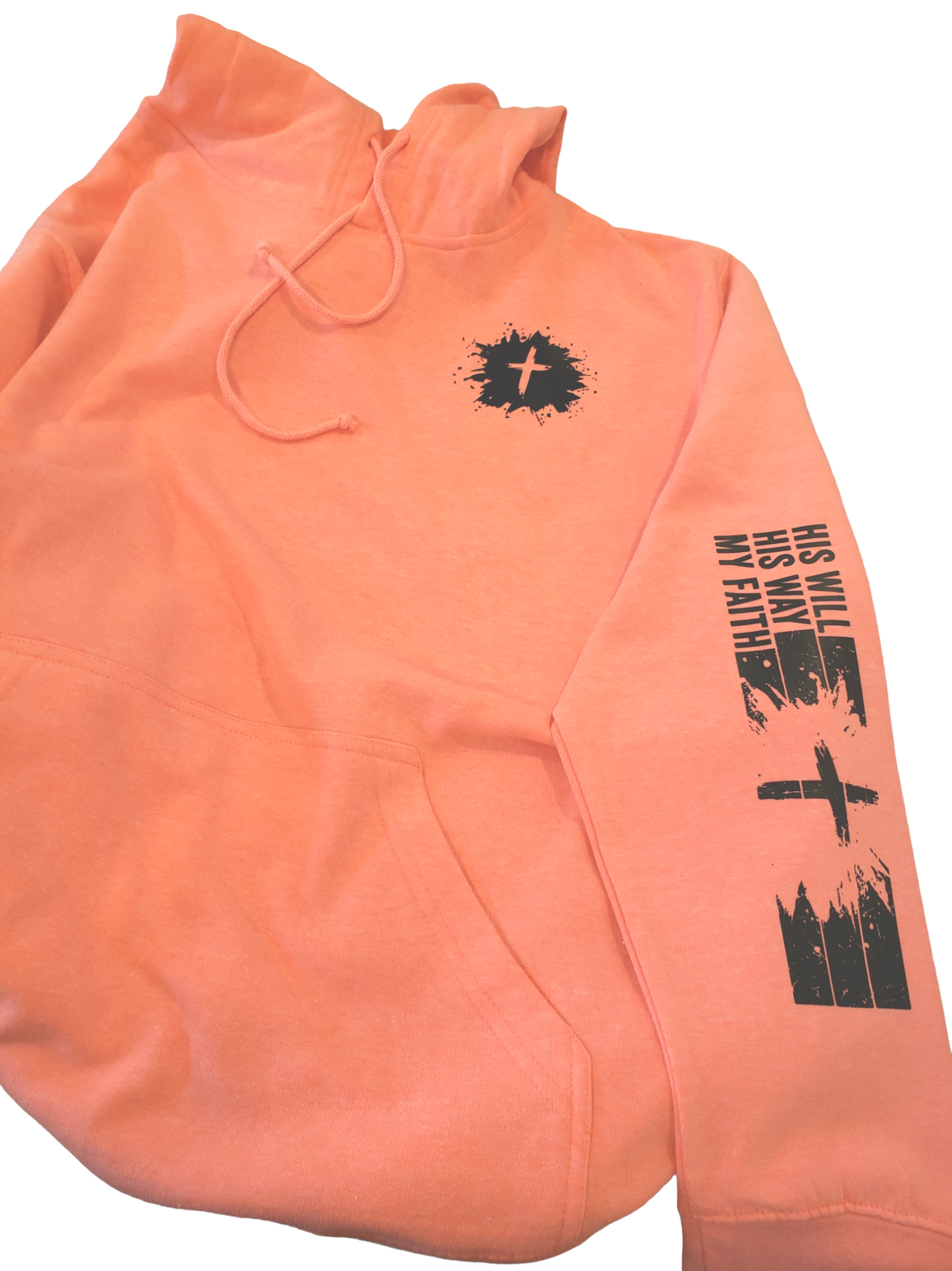 Coral Heather Cross Unisex Hoodie