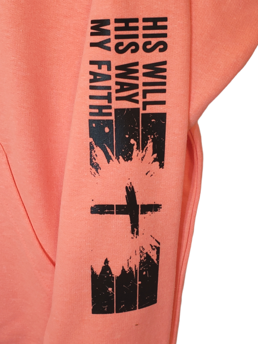 Coral Heather Cross Unisex Hoodie
