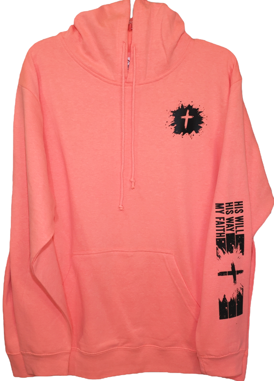Coral Heather Cross Unisex Hoodie