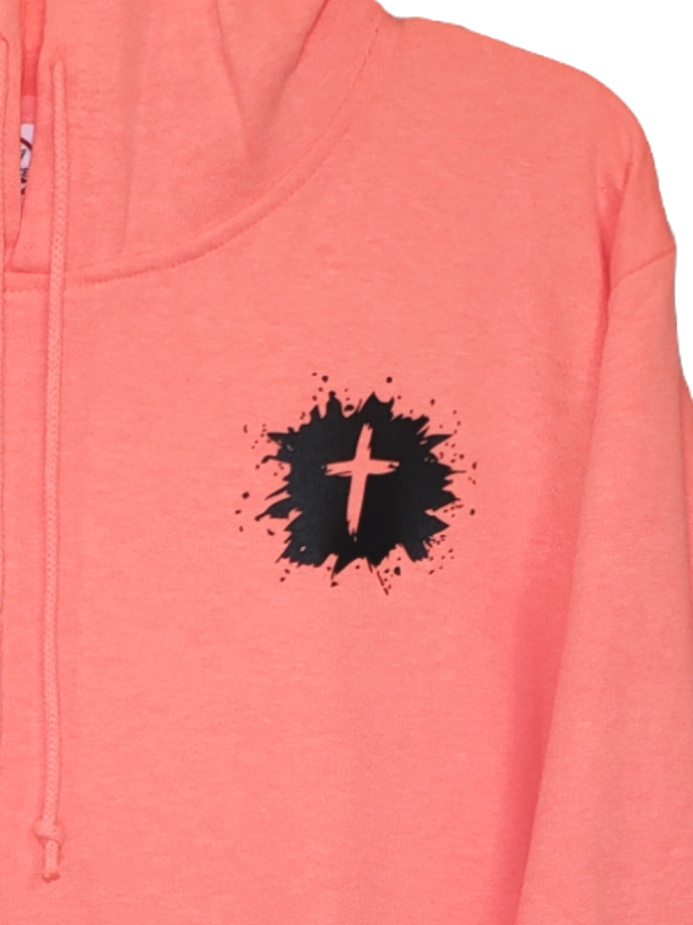 Coral Heather Cross Unisex Hoodie