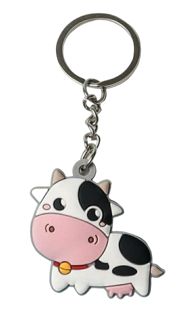 Cartoon Cow Charm Keychain
