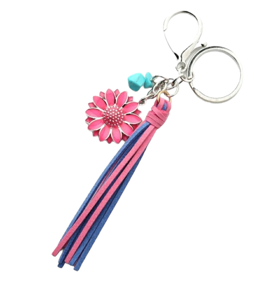 Sun flower Western Style Retro Cowboy Pendant With Buckle Statement Keychain