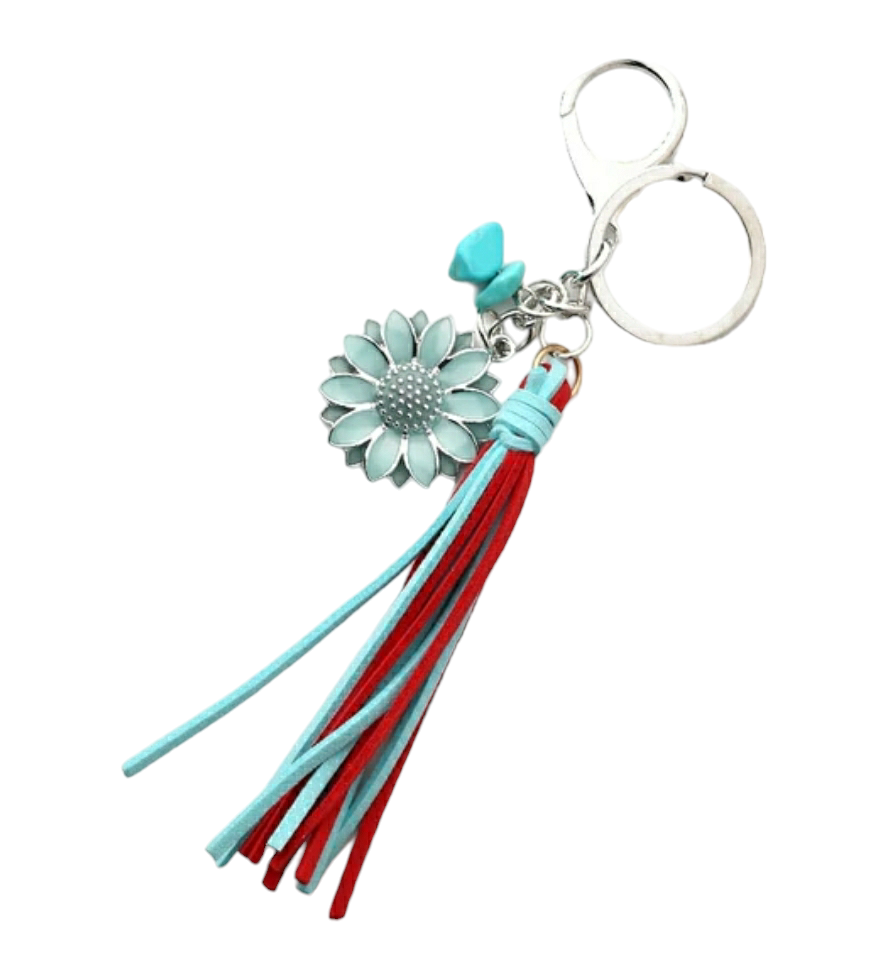 Sun flower Western Style Retro Cowboy Pendant With Buckle Statement Keychain