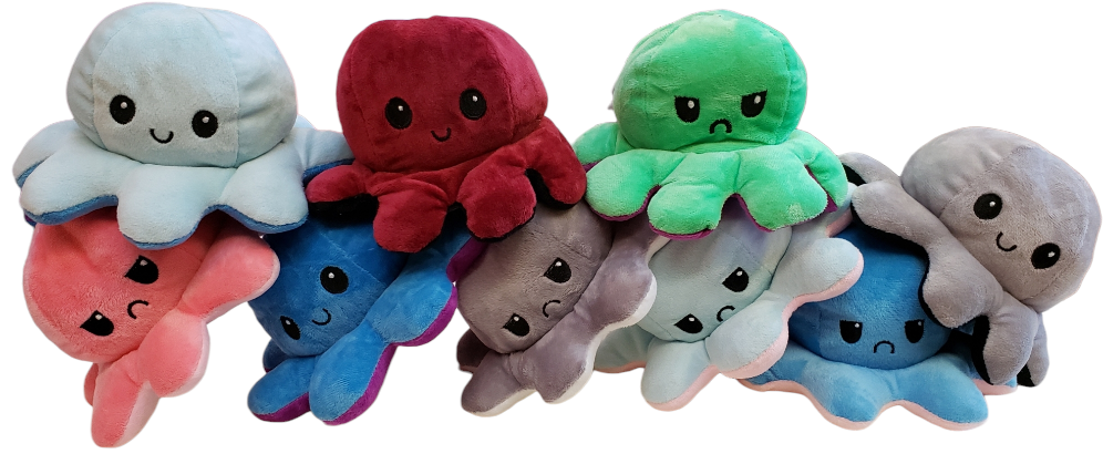 Reversible Octopus Mood Plush Toy