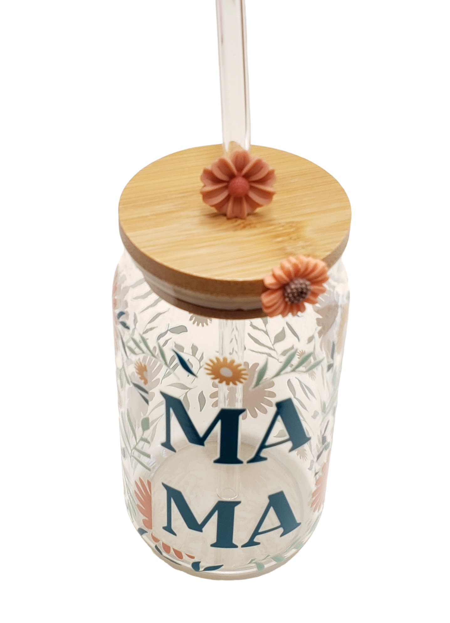 MAMA Flower Glass Cup - 16oz Glass Cup