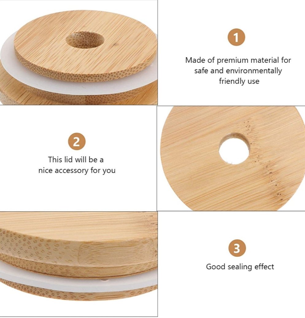 Bamboo Lid for Glass Cup