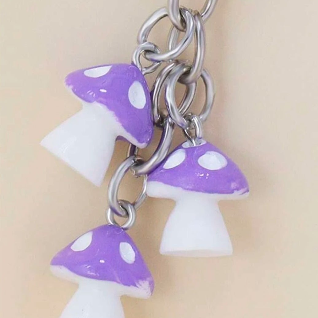 Purple Mushroom Keychain