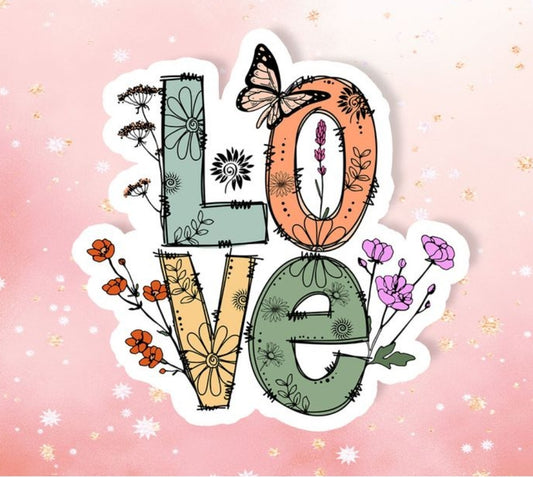 Love Flower Vinyl Sticker