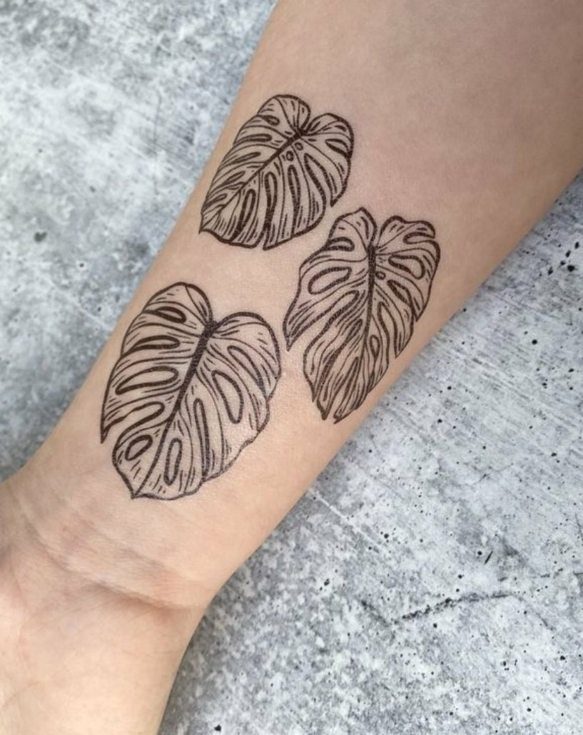 Monstera Leaves Temporary Tattoo