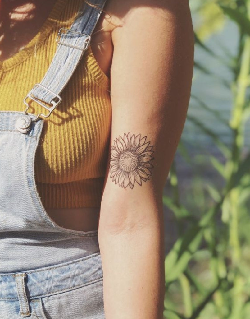 Sunflower Temporary Tattoo