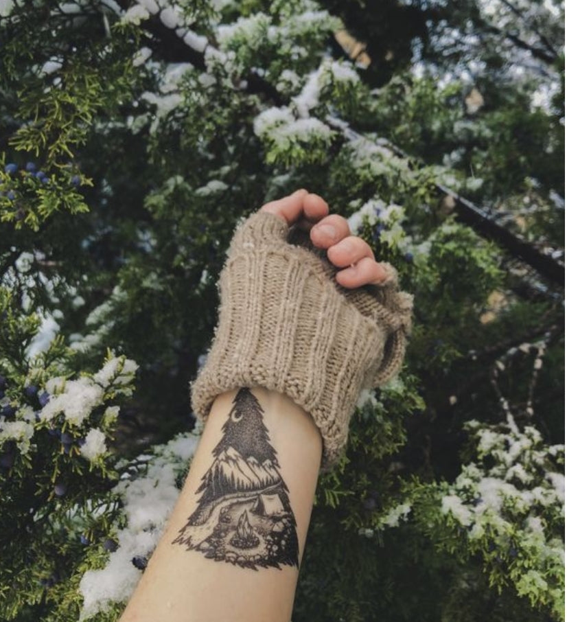 Mountain Camping Temporary Tattoo