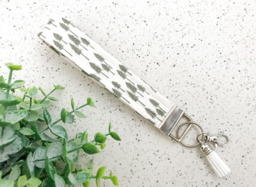 Winter Forest Key Fob Wristlet