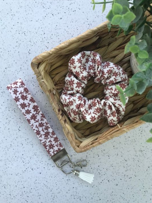 Sangria Floral Key Fob Wristlet