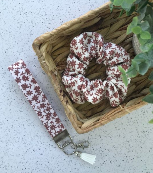 Sangria Floral Organic Scrunchie