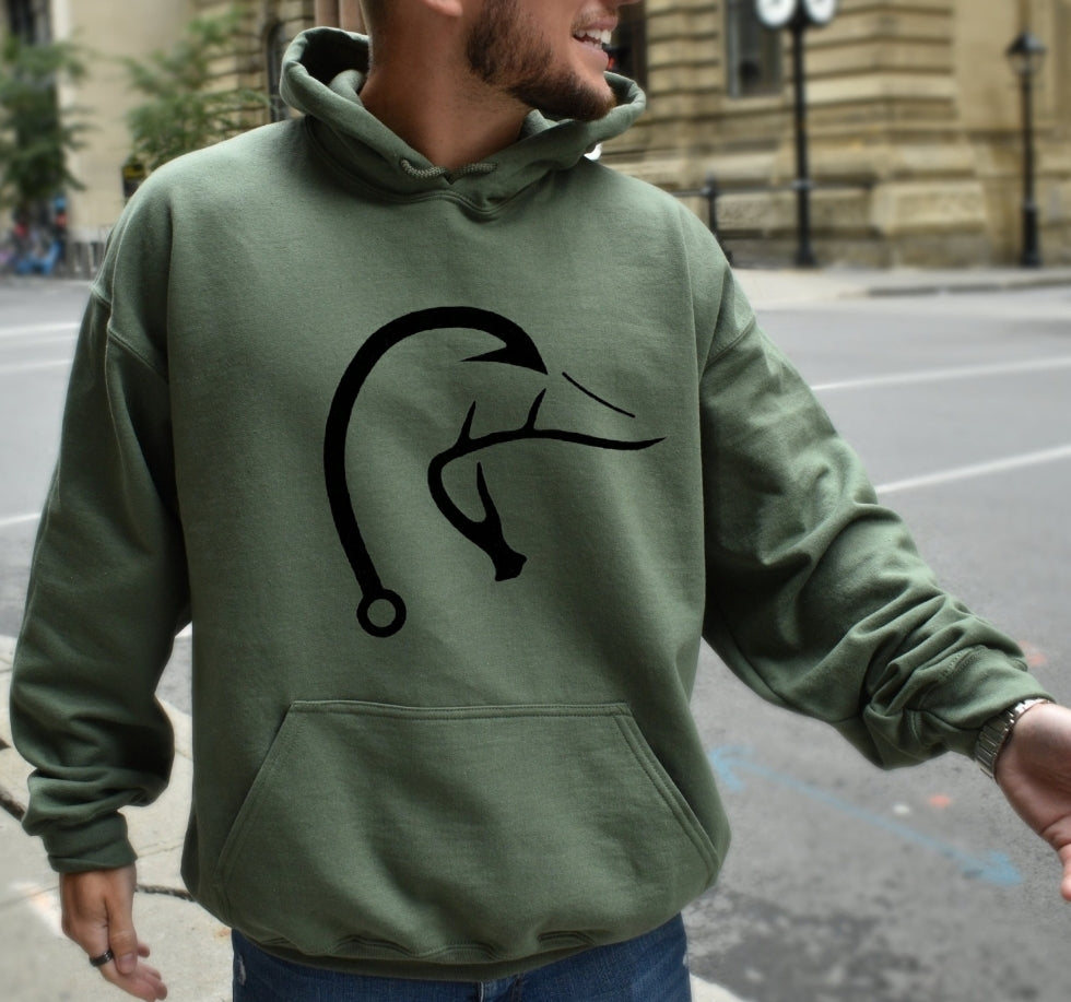 Hunting and Fishing Military Green Unisex Hoodie