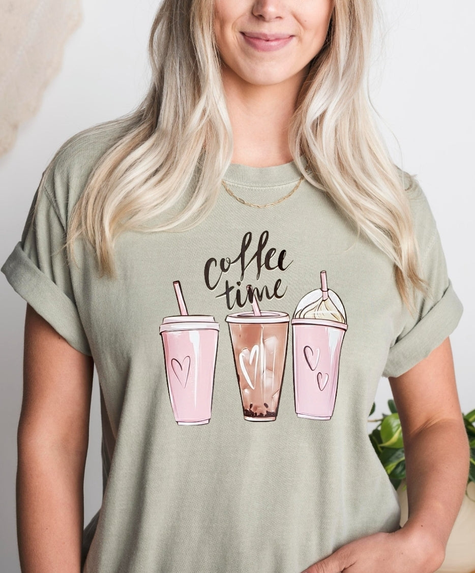 Coffee Time Sandstone Comfort Colors Unisex Tshirt