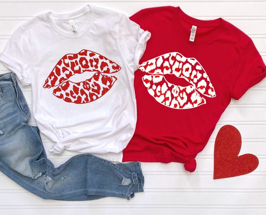 Red Leopard Lip Crewneck Sweatshirt or Tshirt