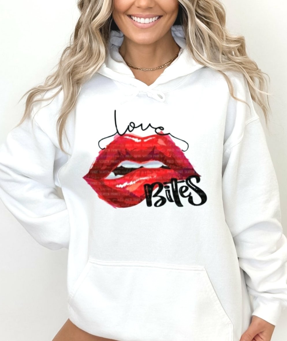 Love Bites White Unisex Hoodie