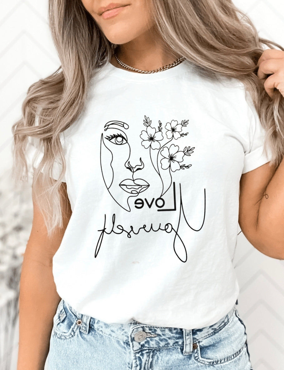 Love Yourself White Unisex Tshirt
