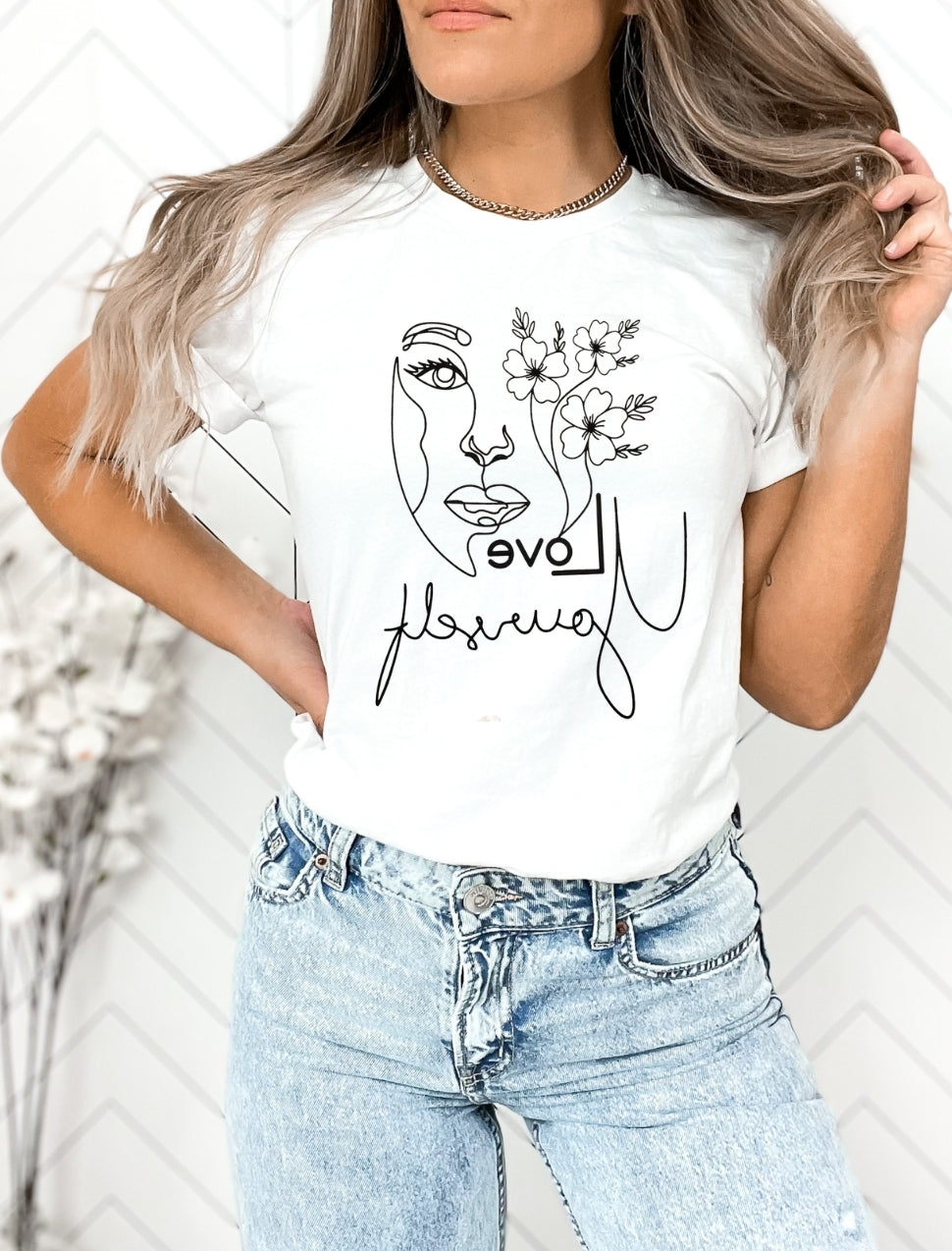 Love Yourself White Unisex Tshirt