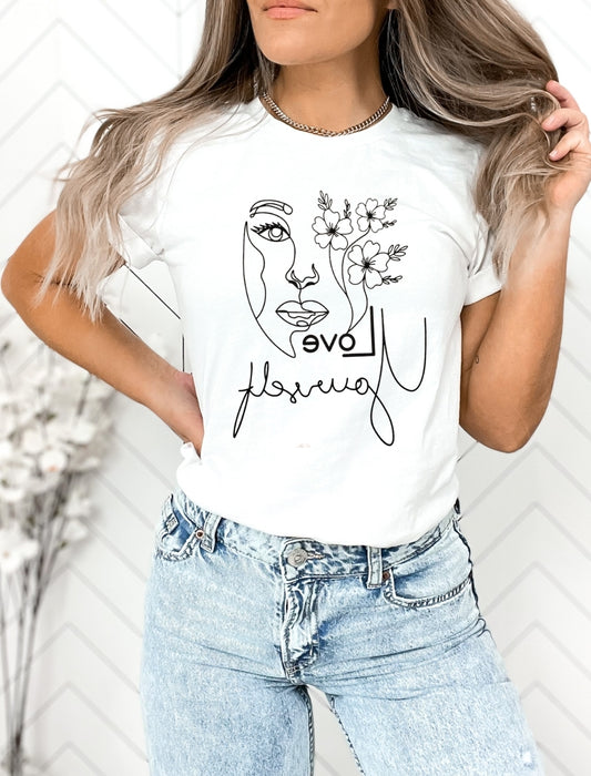 Love Yourself White Unisex Tshirt