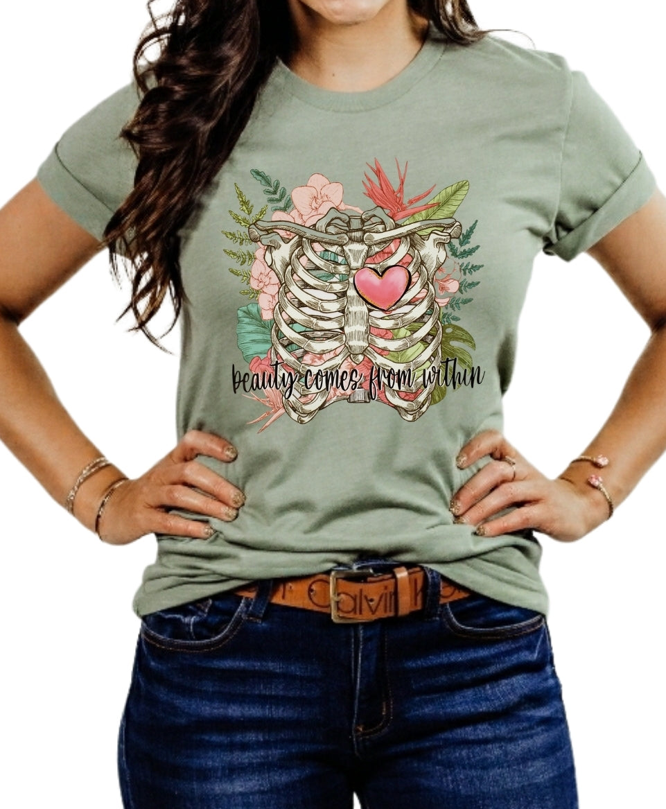 Beauty Comes From Within Sage or Mauve Tshirt