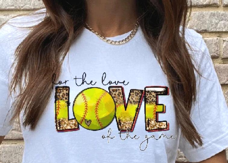 For The Love Of The Game Softball White Unisex Tshirt