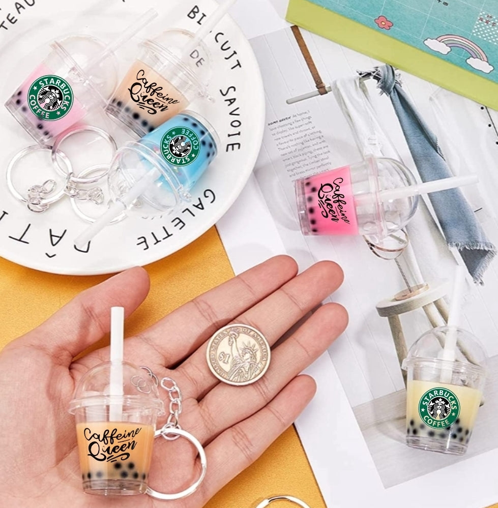 Boba Drink Keychains (Starbucks/Coffee Queen)
