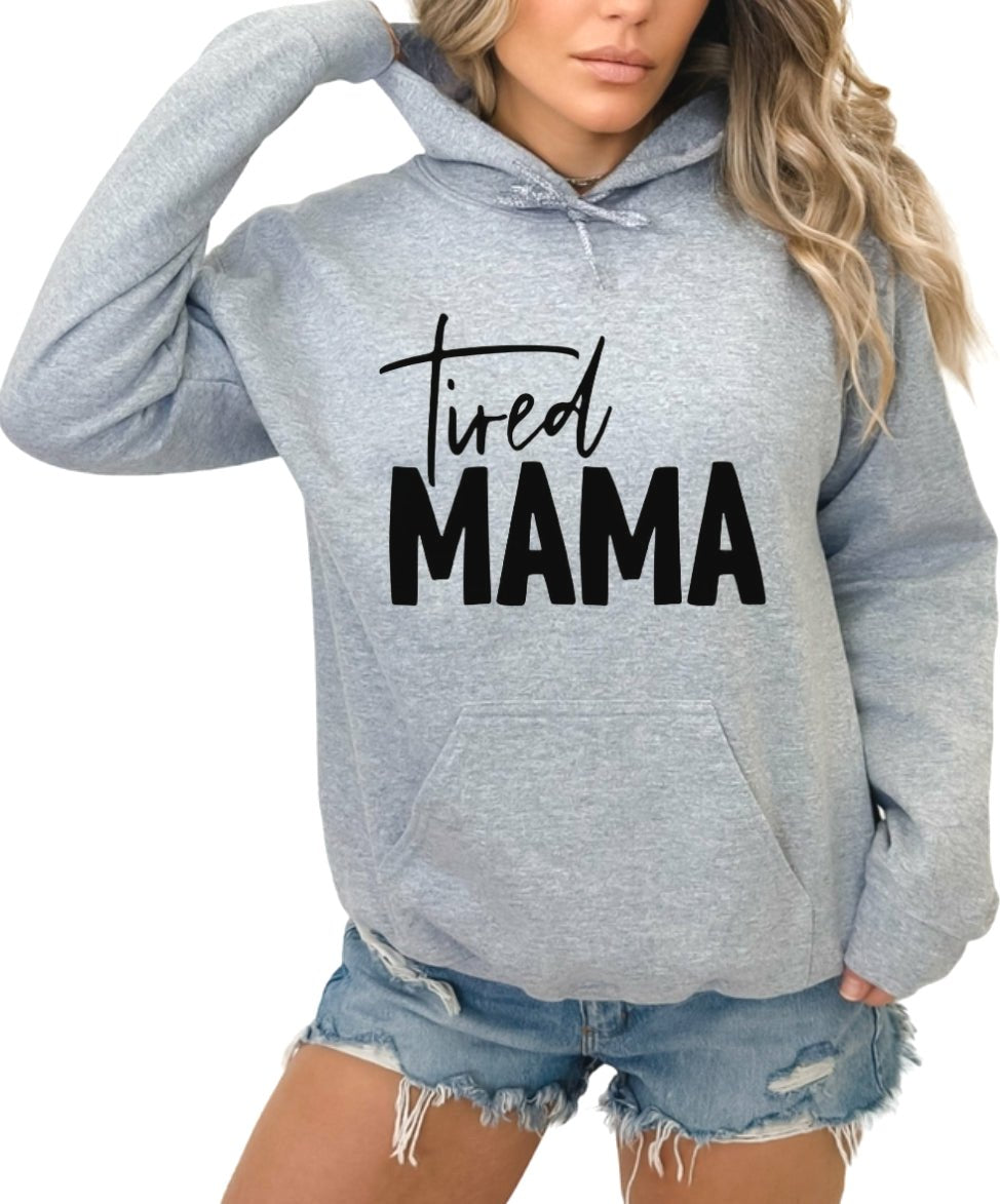 Tired MAMA Gray Unisex Hoodie