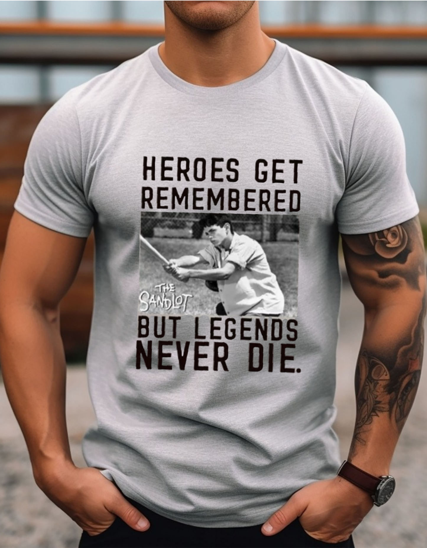 LEGENDS NEVER DIE Gray Unisex Tshirt