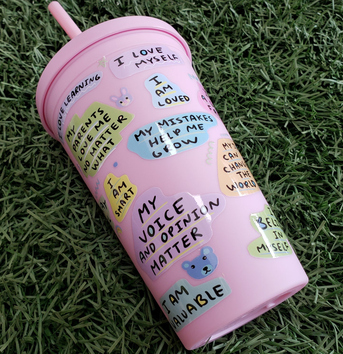 Kid Daily Affirmations - 16oz Pink or Blue Tumbler